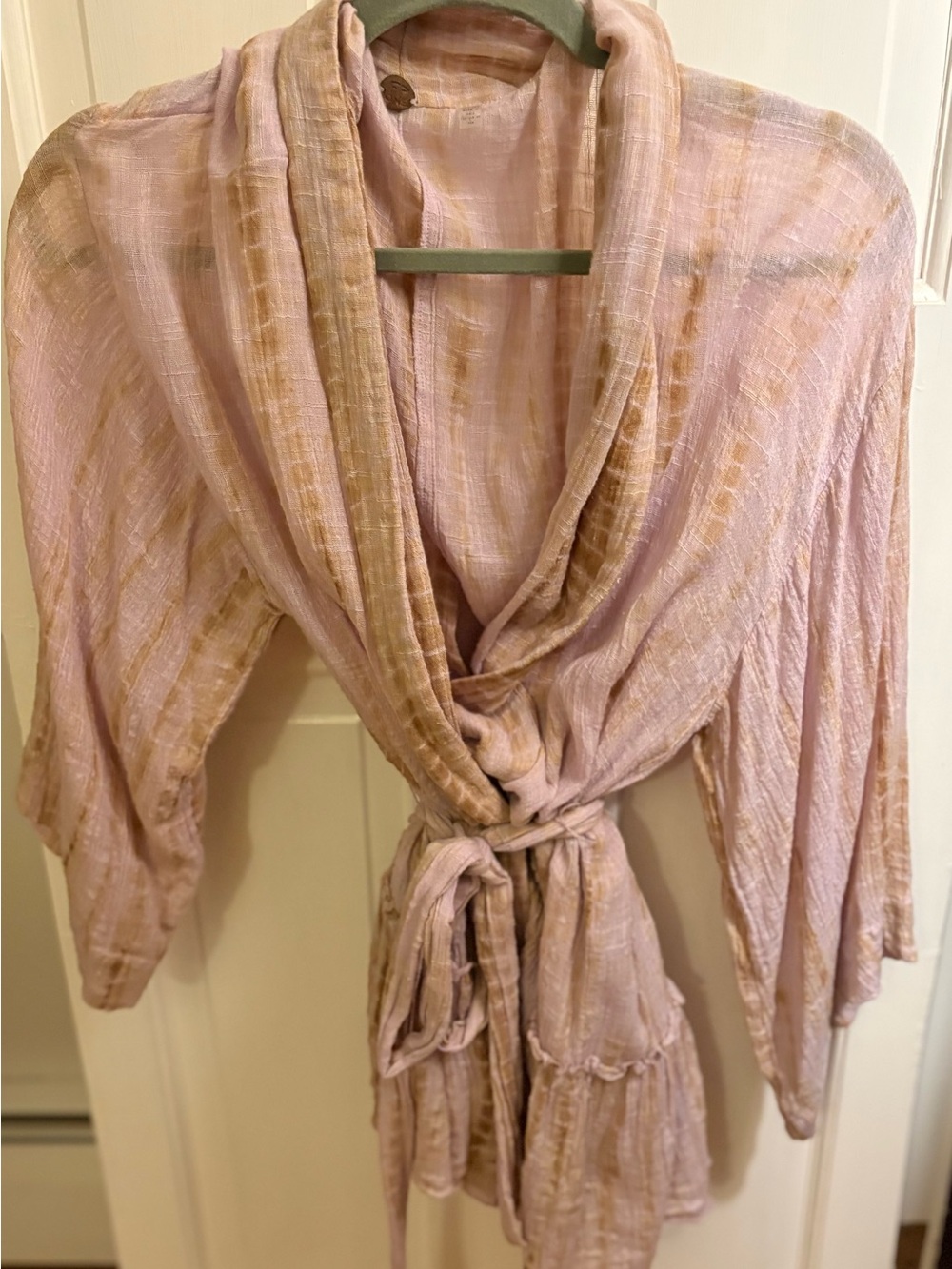 Free People FP ONE Gauze Tie-Dye Wrap Top Kimono